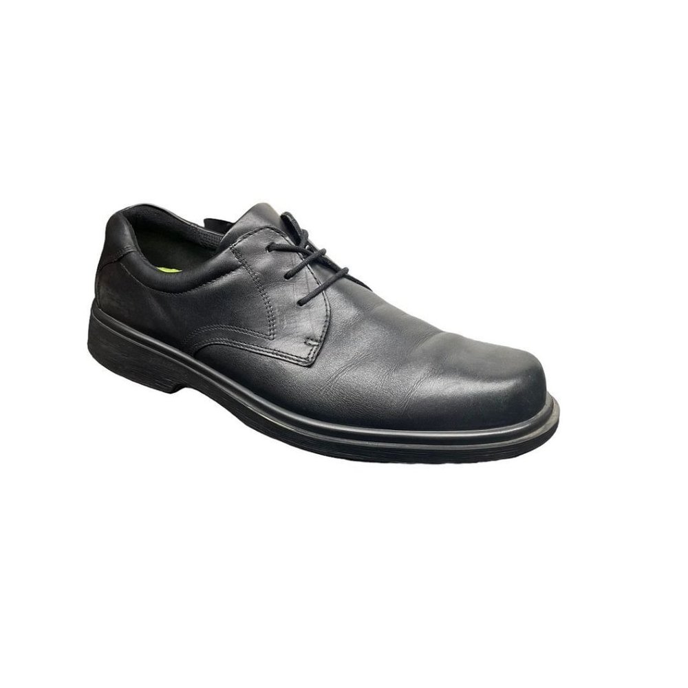 Ecco Mens Walker Oxford Shock Point Black Leather Lace-up Oxfords Shoes Size 14